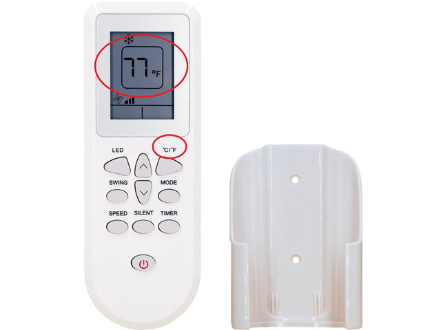 Replacement Remote Control for AIRO Comfort Portable Air Conditioner AC08MWS,AC10MWS,AC12MWS,AC12HMWS,AC14MWS,AC14HMWS,with Wall Mounting Bracket