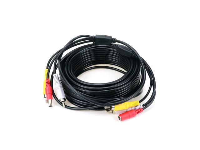 RCA Cable Male to Male Audio Video 50Ft CCTV This 50-foot RCA male to male audio video power cable is designed for CCTV cameras