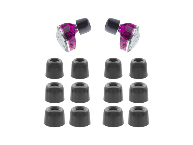 6 Pairs Replacement IEM Ear Tips for KZ ZS10 Pro X ZSN, Black Memory Foam Earbuds Tips, Ultimate Comfort, Secure Fit, Small/ Medium/ Large