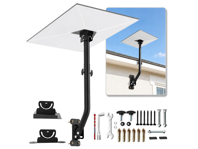 Starlink Mount, Heavy Duty Starlink Pole Mount & Roof Mount for Gen 3/4/4X Made from Reinforced Metal, Bend Pipe Deaign for Eave Clearance,...
