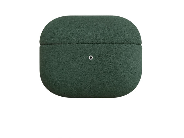 Suede Microfiber Leather Headphone Case Full Wrap Handmade Cover for AirPods (Dark Green, Airpod Pro 3rd Generation)