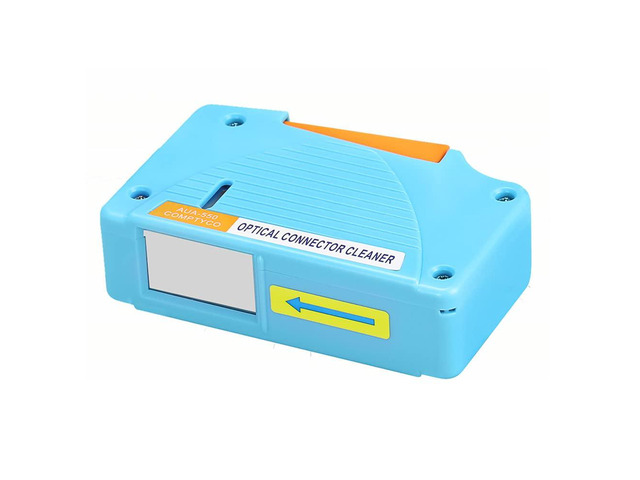 Fiber Optic Cleaning Box. Supports 1.25mm/2.5mm, SC/FC/ST/MU/LC, Fiber Optic Connector Cleaner, Cleans Over 500 Times (Blue)