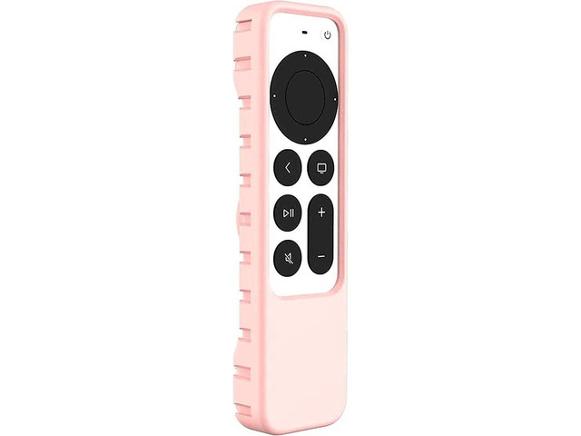 SaharaCase Apple TV 4K Remote Silicone Case for Apple AirTag (2nd Generation 2021) Lightweight Anti Slip Shockproof Silicone Cover (Pink)