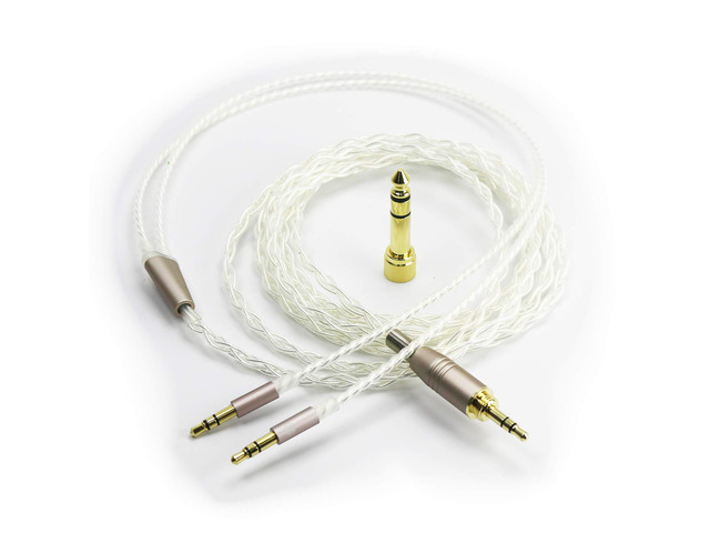 6N OCC Copper Silver Plated Upgrade Audio Cable 3.5mm Male and 6.3mm Adapter Compatible with Hifiman Ananda, Sundara, Arya, HE400SE, HE4XX, HE-400i...