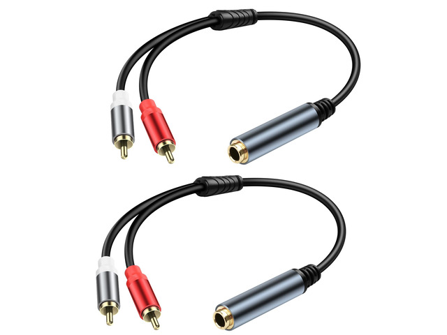 6.35mm Stereo to 2RCA Audio Cable1/4 Inch Female to Dual RCA Male Audio Y Splitter Cable 1/4 inch TRS Jack to 2 RCA Plug Connector Wire Cord for...