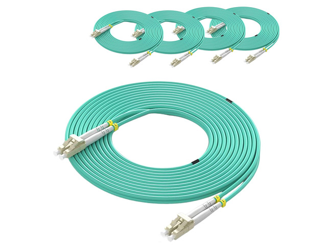 5Pack 5m/16ft OM3 LC to LC Multimode Fiber Patch Cable, Fiber Optic Cable LC to LC Cord LSZH 10GB Multimode Duplex 50/125um