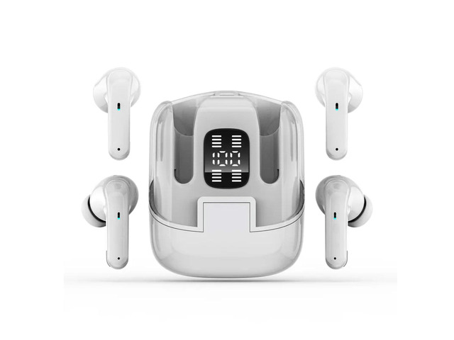 4 in 1 Wireless Earbuds, HiFi Stereo with Noise Reduction, 30H Playtime Bluetooth Earphones, LED Power Display Charging Case for Music