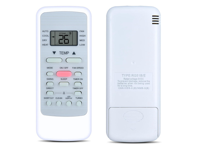 RG51B/E Remote Replacement for Midea RG51B(1)/EU1 RG51B(2) Air Conditioner Compatible With OLMO TTW Through the Wall Unit, LED Screen, Stable...