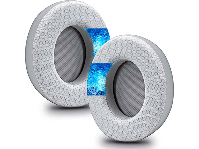 Oval Shape Cooling Gel Earpads for Virtuoso RGB Wireless, XT, SE Enlarged Bigger Inner Hole (Cooling Gel Mesh Gray)
