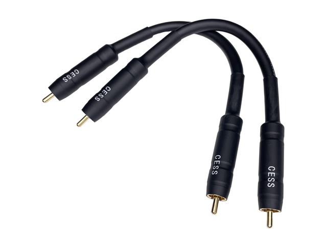 RCA Male to RCA Male Short Adapter Cable, Gold Plated Metal Shell, 6 Inch, 2 Pack