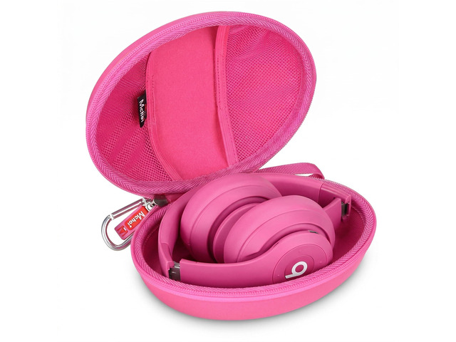 Headphone Case Fits for Beats Studio Pro/Solo 4 / Solo 3 / Studio 3 / for TOZO HA1/ for TOZO HT2 On-Ear Bluetooth Headphones, Case Only (Rose Red)