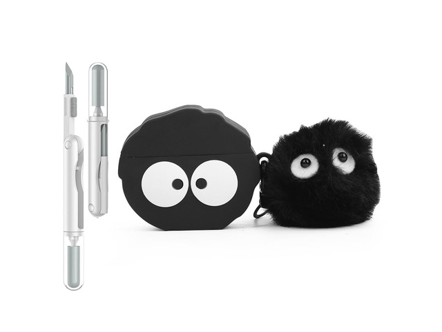 Case for AirPods 4th Generation Wireless Earbuds (2024) with Doll and Carabiner and Cleaning Pen Kit, Silicone Charging Protective Cover with...