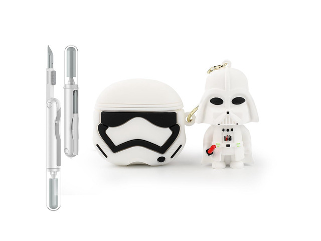 Case for AirPods 4th Generation Wireless Earbuds (2024) with Doll and Carabiner and Cleaning Pen Kit, Silicone Charging Protective Cover with...