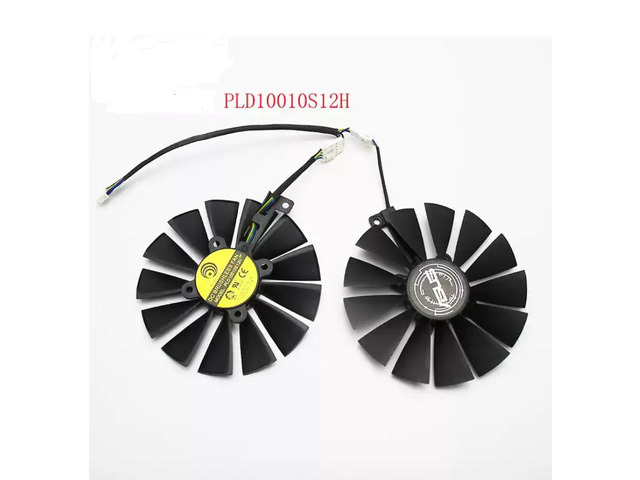 Pair GPU Graphics Card Cooling Fan Set PLD10010S12H Fan-A & Fan-B, 95mm DC 12V 0.25A 4-Pin PWM Replacement Cooler Compatible with ASUS ROG Strix RX...