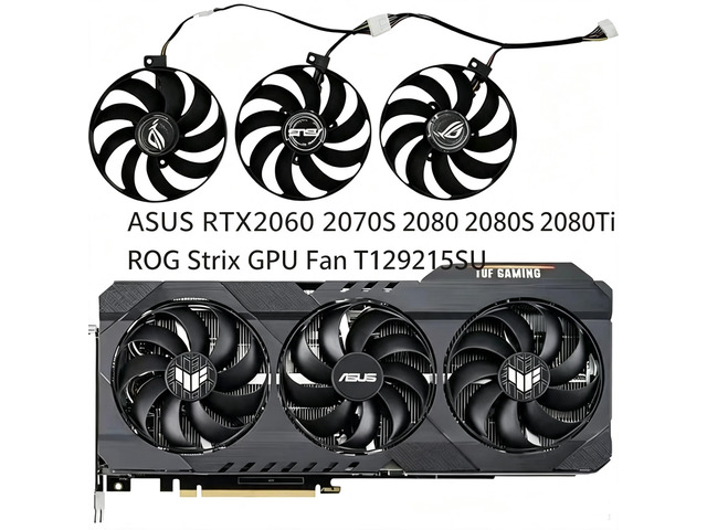 90mm GPU Cooling Fan T129215SU, DC12V 7Pin PWM Video Card Cooler Replacement for ASUS ROG Strix RTX 2060, RTX 2070 SUPER, RTX 2080, RTX 2080 SUPER,...