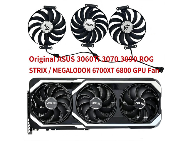 97mm GPU Cooling Fan T129215BU CF9010U12D, DC12V 7Pin PWM Video Card Cooler Replacement for ASUS ROG STRIX RTX 3060Ti,3070,3080,3090 RX 6700XT,6800...