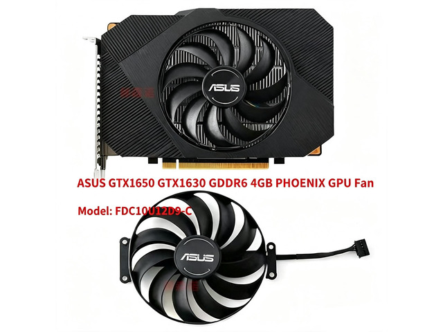 GPU Cooling Fan Replacement, FDC10U12D9-C 95mm DC12V 0.45A 6Pin PWM Graphics Card Cooler Compatible with ASUS GTX1650 GTX1630 GDDR6 4GB PHOENIX...