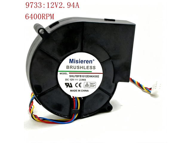 DC 12V Centrifugal Blower Fan 9733, SHLFB1012EHKH302 Adjustable Speed Turbo Exhaust Fan 2.94A Small Vortex Air Blower for Barbecue & Firewood Stove...