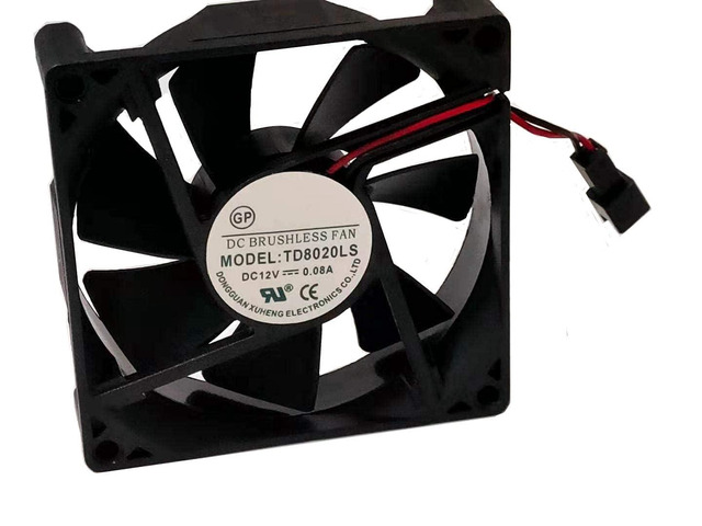 TD8020LS DC Brushless 12V 0.08A 80x80x20mm 8020 2Wire Silent Axial Fan, Replacement 80mm Fan for Water Dispenser, Mini Refrigerator, Beverage...