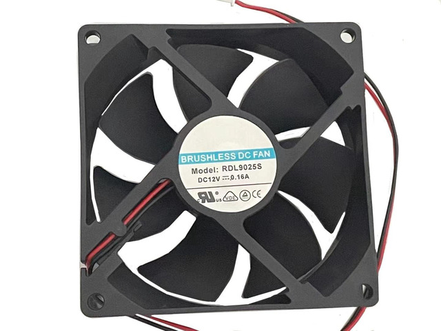 RDL9025S DC Brushless 12V 0.16A 90x90x25mm 9025 2Wire HydraulicBearing Silent Fan, Replacement 90mm Fan for Wine Cooler, Refrigerator, PC Case...