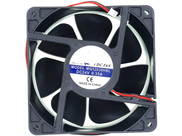 Replacement DC Axial Cooling Fan MQ12038HBL, DC24V 0.35A 120x120x38MM 12CM Silent Cooling Fan, 2-Pin 2-Wire for Industrial Cabinet, Power Supply...
