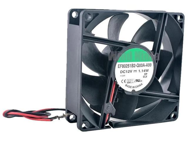 EF80251B2Q00AA99 80x80x25mm DC12V 1.14W 2Pin Ball Bearing Axial Cooling Fan, 80mm Replacement Fan for PC Chassis, Power Supply and Computer...