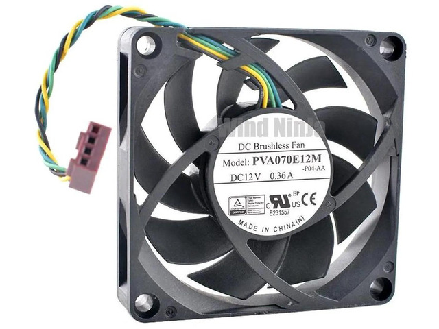 PVA070E12M 70x70x15mm DC12V 0.36A 4Pin 6500RPM HighSpeed Axial Cooling Fan, 70mm Replacement Fan for PC Computer Case CPU Hardware Heat Dissipation