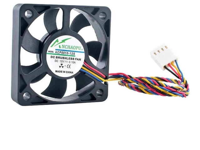 ACP501012S 50x50x10mm DC12V 0.10A 6000RPM 4Pin Silent Axial Cooling Fan, 50mm Replacement Fan for PC Computer Case CPU Hardware Heat Dissipation