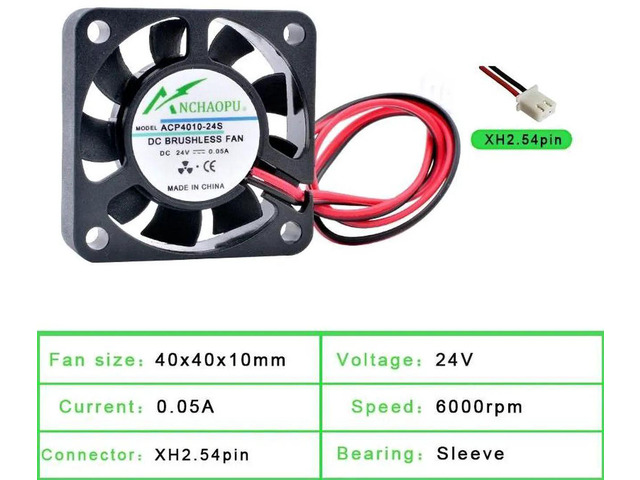 ACP4010 40x40x10mm DC24V Sleeve Bearing Mini Cooling Fan, 2Pin Axial Replacement Fan for Power Monitoring Chargers, Power Supply, Embedded Device &...