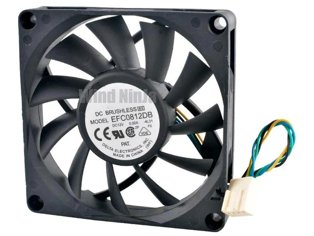EFC0812DB 80x80x15mm Ball Bearing Cooling Fan, DC12V 0.50A 4PWM Pin Axial Replacement Fan for Computer Chassis, CPU Heatsink, Desktop Case,...