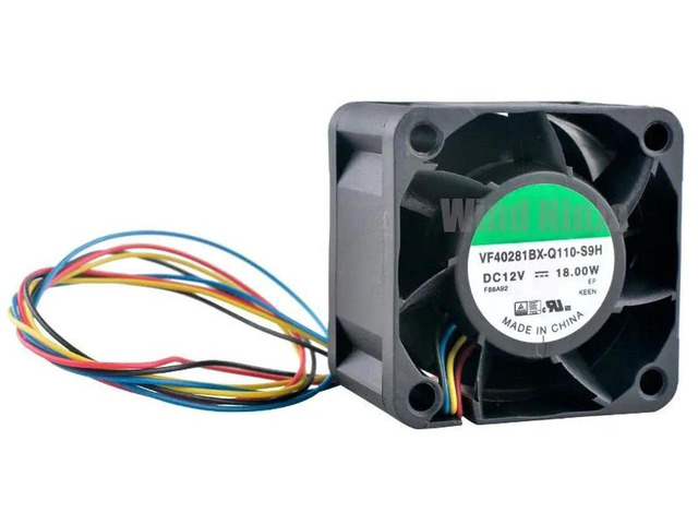 VF40281BXQ110S9H 40x40x28mm High Airflow Cooling Fan, DC12V 1.5A 18W 4Wire Ball Bearing Replacement Fan for 1U Server, Server Power Supply,...
