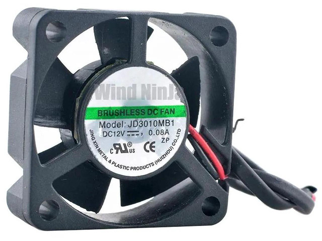 JD3010MB1 30x30x10mm Dual Ball Bearing Mini Cooling Fan, DC12V 0.08A 6000RPM Axial Replacement Fan for Power Supply, Router, Embedded Device & Tiny...