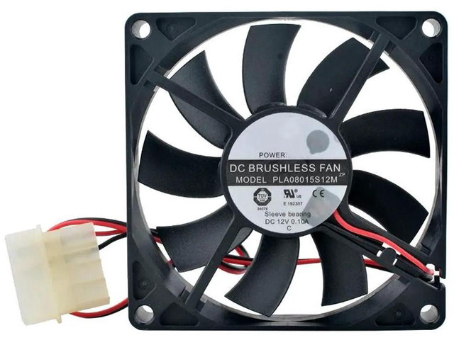 PLA08015S12M 80x80x15mm Silent Axial Cooling Fan, DC12V 0.10A 2Pin & Molex 4Pin Replacement Fan for Computer Chassis, Power Supply Unit &...