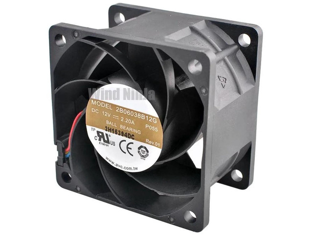 2B06038B12G 60x60x38mm HighSpeed Dual Ball Bearing Cooling Fan, DC12V 2.20A Axial Replacement Fan for Server Power Supply, Computer Hardware &...