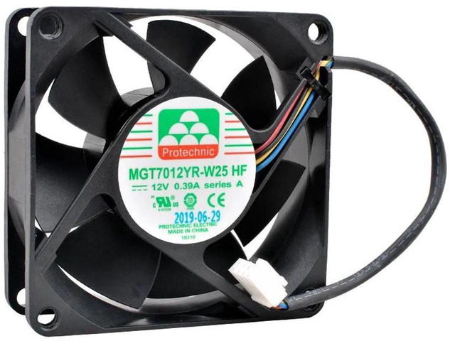 MGT7012YRW25 HF 70x70x25mm 70mm 7cm Axial Cooling Fan, DC12V 0.39A 4Wire 4Pin PWM Replacement Fan for Server Chassis, Power Supply, Industrial...