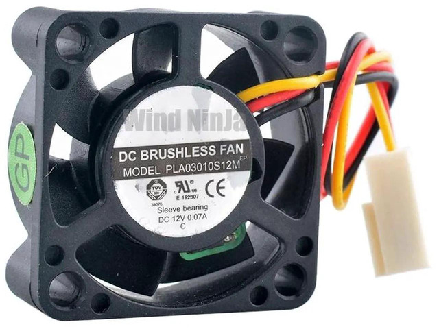 PLA03010S12M 30x30x10mm 30mm 3cm Miniature Cooling Fan, DC12V 0.07A 3Pin Replacement Fan for Computer CPU, Motherboard Chips and Small Compact...