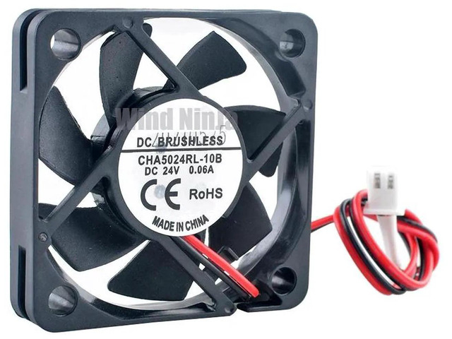 CHA5024RL10B 50x50x10mm Axial Cooling Fan, DC 24V 0.06A 2Pin 50mm 5cm Replacement Fan, Compatible for Power Supply, Frequency Converter, Industrial...
