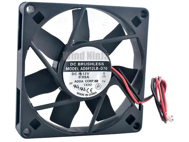 AD0812LBD70 80x80x15mm 80mm 8cm Dual Ball Bearing Axial Cooling Fan, DC12V 0.09A 2Pin Brushless Replacement Fan for VCR Power Supply Heat Dissipation