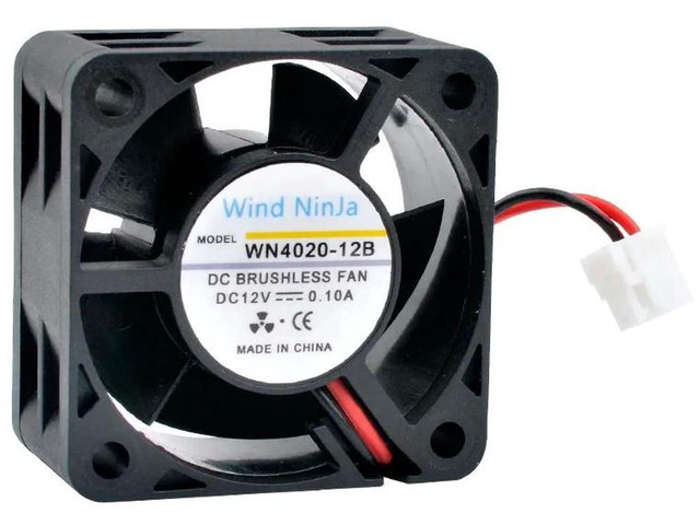 WN402012B 40x40x20mm 40mm 4cm Dual Ball Bearing Cooling Fan, DC12V 0.06A/0.10A 6500/8500RPM 2Pin Axial Replacement Fan for 1U Power Supply Heat...