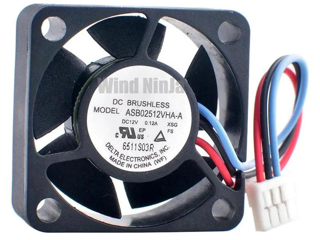 ASB02512VHAA 25x25x10mm 25mm DC12V 0.12A 3Pin Miniature Axial Cooling Fan, 2.5CM Slim Replacement Fan for Industrial Computer Power Supplies and...