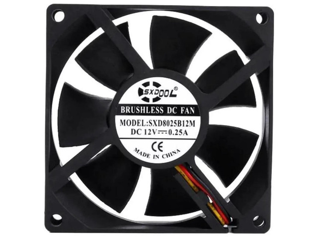 SXD8025B12M 80x80x25mm 80mm DC12V 3000RPM Dual Ball Bearing Axial Chassis Cooling Fan, 8CM Fan with FG Tachometer Signal for PC Cases, Power...