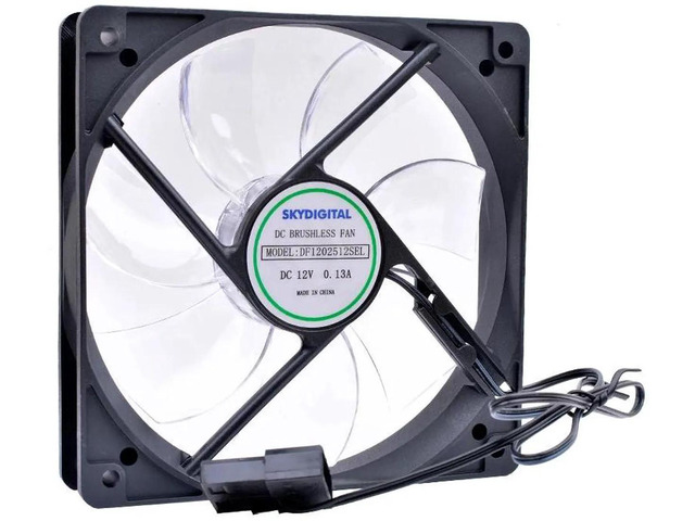 120mm 120x120x25mm White LED UltraQuiet Cooling Fan, DC 12V 0.13A 2.54mm 2Pin Brushless Fan, Decorative Replacement Case Fan for Desktop CPU and PC...