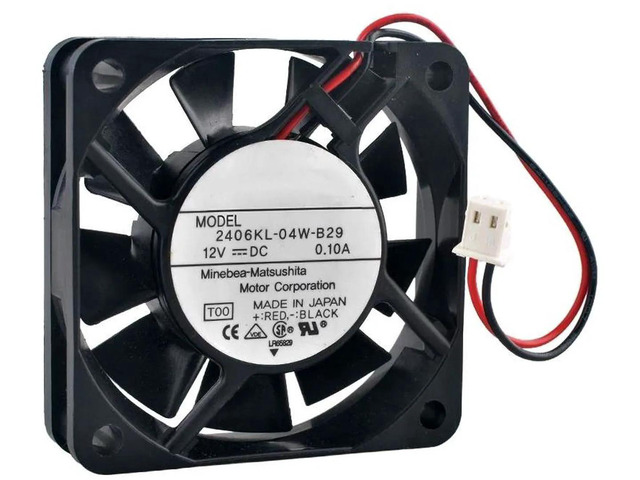 2406KL04WB29 60x60x15mm Axial Cooling Fan, DC12V 0.10A 3100RPM Dual Ball Bearing 2Pin Replacement Fan for Inverters, Industrial Drives and Compact...