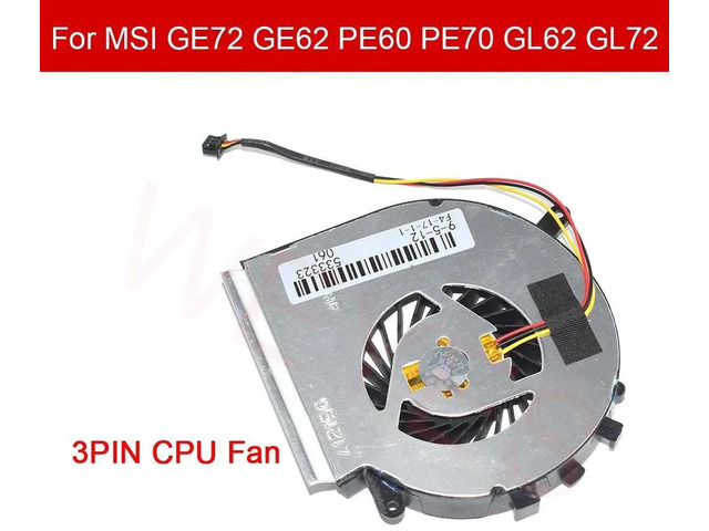 PAAD06015SL Laptop CPU Cooling Fan, DC5V 3Pin Replacement CPU Cooler Fan for MSI GE72, GE62, MS1795, PE60, PE70, GL62, GL72 Gaming Notebook...