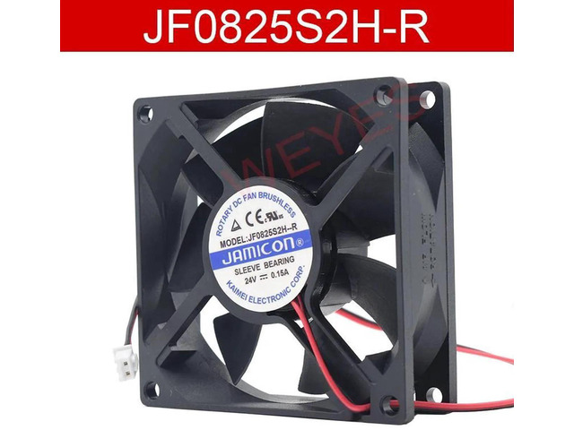 JF0825S2HR 80x80x25mm Silent Axial Cooling Fan, DC24V 0.15A 2Pin DualWire Replacement Fan for Inverter, Power Supply, Industrial Control Device and...
