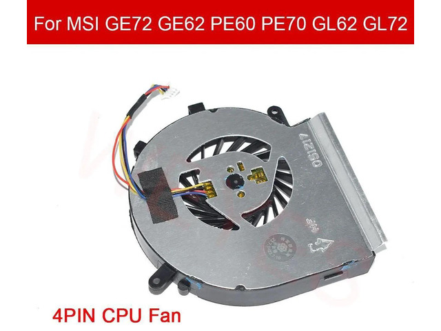 PAAD06015SL Laptop CPU Cooling Fan, DC5V 4Pin PWM Replacement CPU Cooler Fan for MSI GE72, GE62, MS1795, PE60, PE70, GL62, GL72 Gaming Notebook...
