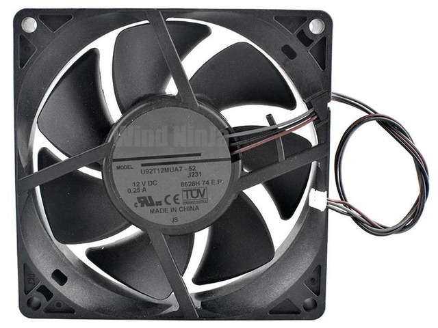 92mm Axial Cooling Fan DC 12V 0.25A 3Pin 92x92x25mm Replacement Fan U92T12MUA752, Stable Operation Mini Fan for Projector, Power Supply and...