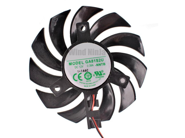 75mm Graphics Card Cooler Fan GA81S2UNNTB DC 12V 0.38A, 40mm Mounting Hole Pitch Replacement Cooling Fan Compatible with GT430, GT440, GT630 GPU...