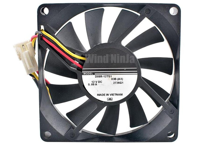 D08R12TS1 Miniature Cooling Fan, 80x80x15mm 8cm DC 12V 0.09A 3Pin Compact Replacement Fan, Small Ventilation Cooling Fan for Refrigerator and...