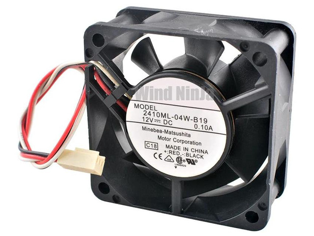 2410ML04WB19 Silent Cooling Fan, 60x60x25mm 6cm DC 12V 0.10A 3Pin Replacement Fan, LowNoise 6025 Axial Ventilation Cooler for CPU and Power Supply...